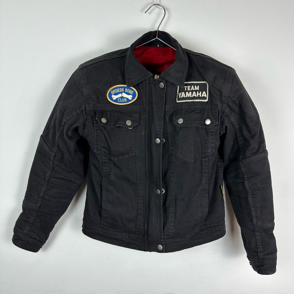 BILT IRON WORKERS Size Small Women Black Denim Motorcycle Jacket Team Yamaha - Picture 1 of 14